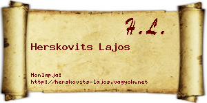 Herskovits Lajos névjegykártya